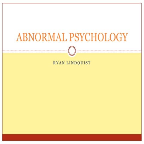 Abnormal psychology