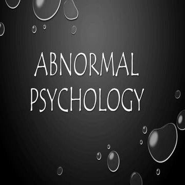 Abnormal Psychology