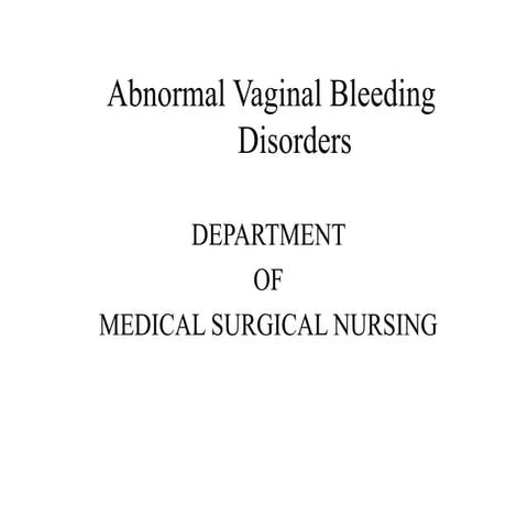 Abnormal uterine bleeding
