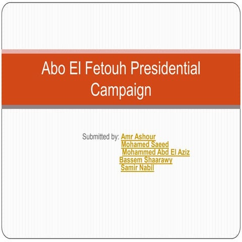 Abo el fetouh presidential campaign