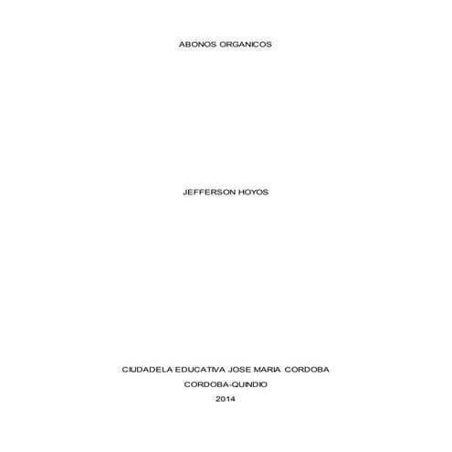 Abonos orgánicos -  Cordoba Quindio M/Tecnica jefferson 11°a