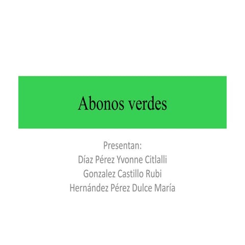 Abonos verdes 