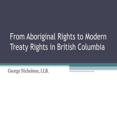Aboriginal Rights to Treaty Rights