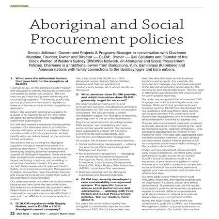 Aboriginal & Social Procurement Policies