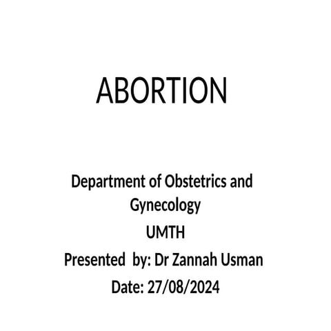 Introduction to abortion and subtypes .. | PPTX