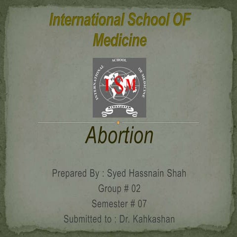 Abortion by syed hassnain shah