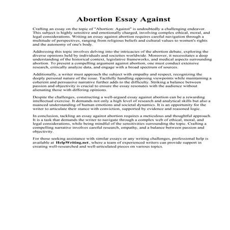 Abortion Essay Against