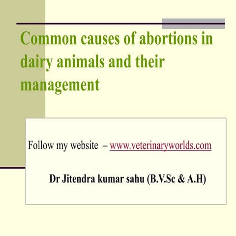 Common causes of abortions in dairy animals and their management