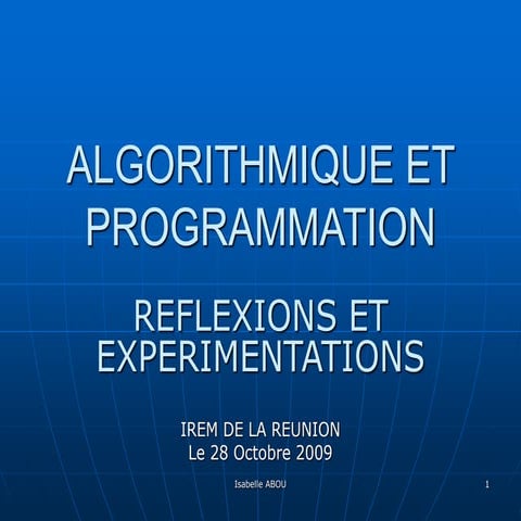Cours d'algorithme et programmation algobox | PPT