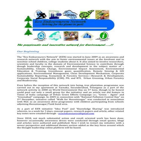 About - Eco Endeavourers Network