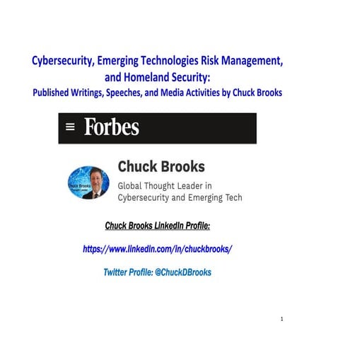 Cybersecurity, Emerging Tech, and Risk Management - compiled media and writin...