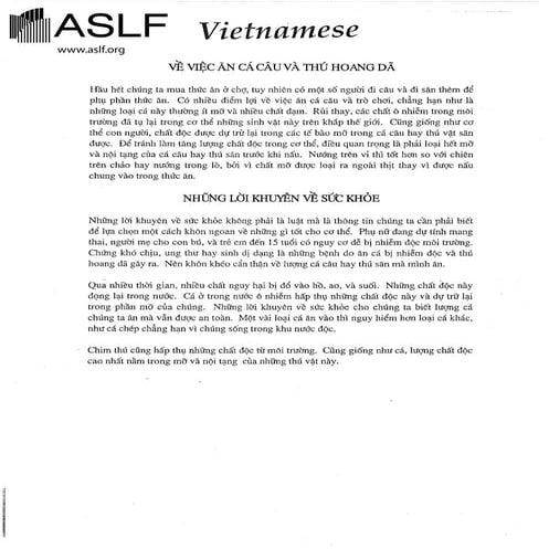 Vietnamese Health Advisory