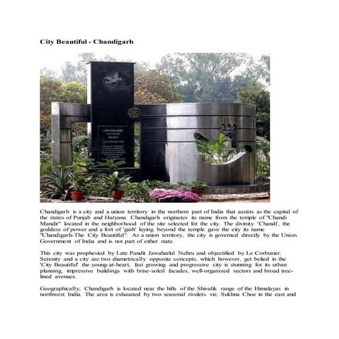 About chandigarh