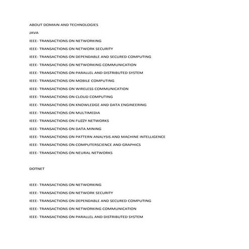 About domain and technologies