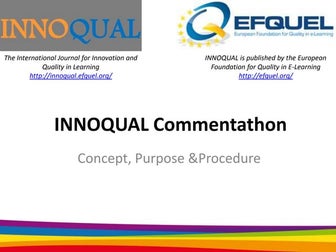 INNOQUAL Commentathon - Concept and Procedure