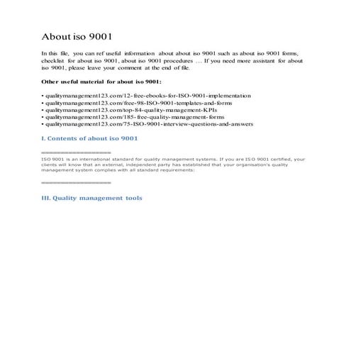 About iso 9001