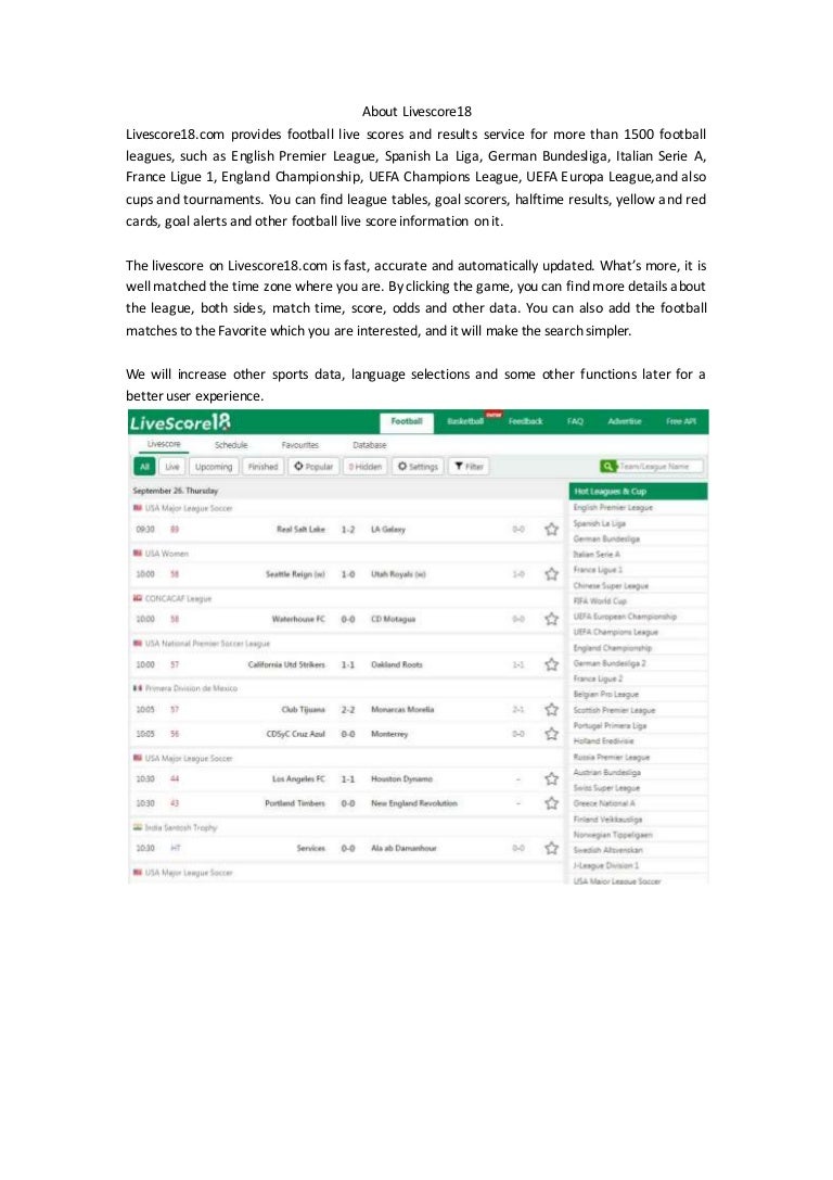 Livescore18.com�the best livescore sites?