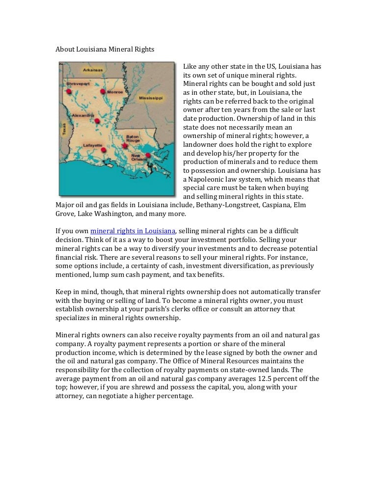About Louisiana Mineral Rights