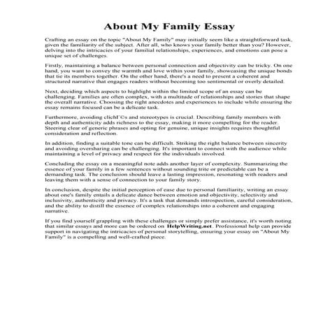 About My Family Essay