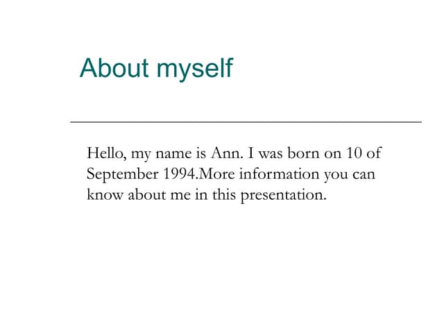 About myself
