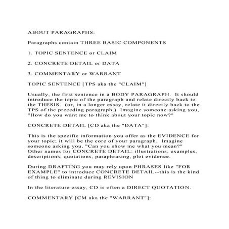 ABOUT PARAGRAPHSParagraphs contain THREE BASIC COMPONENTS.docx