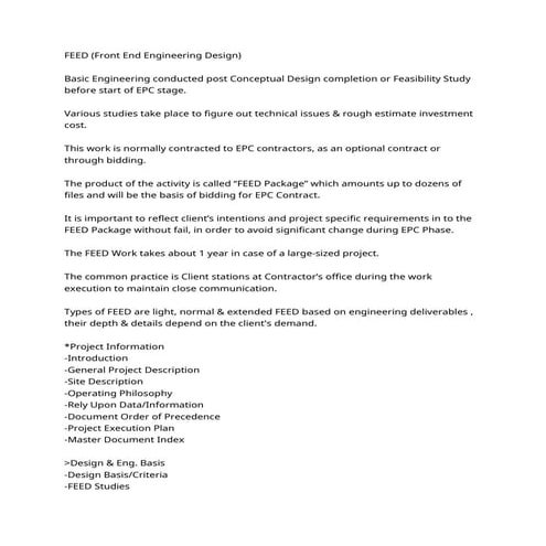 basics and principles of project FEED Study.docx