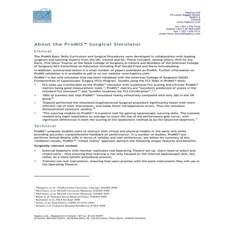 About ProMIS Surgical Simulator | PDF