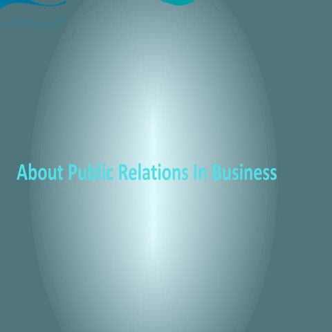 About public relations in business