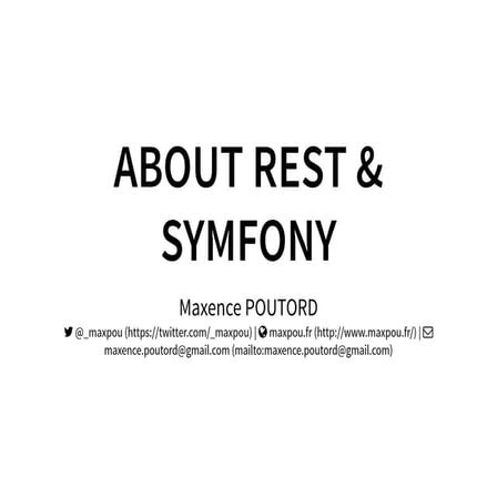 About REST & Symfony