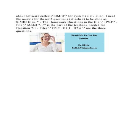 About Software Called Simio For Systems Simulation I Need The M Docx