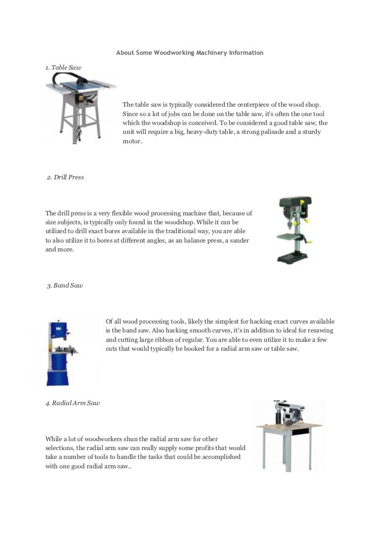 About some woodworking machinery information