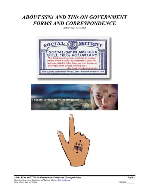 About SSNs and TINs on Government Forms and Correspondence, Form #05.012