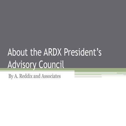 About the ARDX President’s Advisory Council