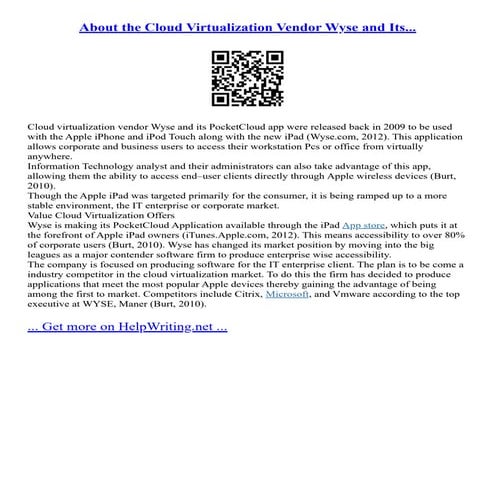 About The Cloud Virtualization Vendor Wyse And Its...