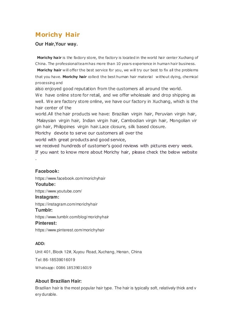 About Morichyhair