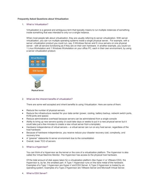 Virtualization Questions