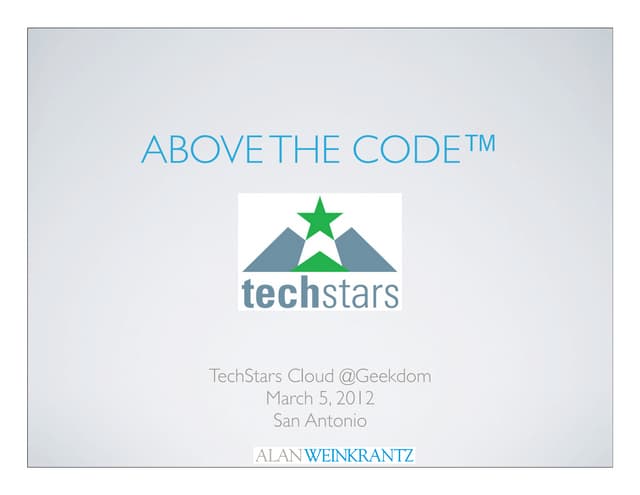 Above the code    tech stars cloud 