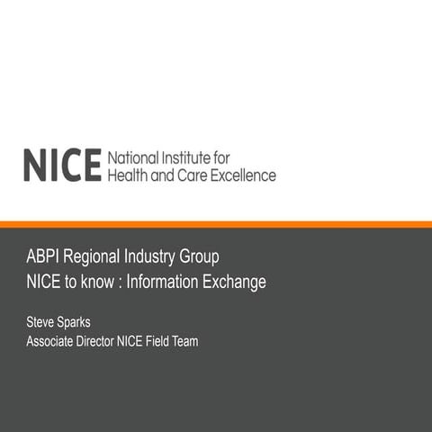 ABPI regional industry group - NICE to know