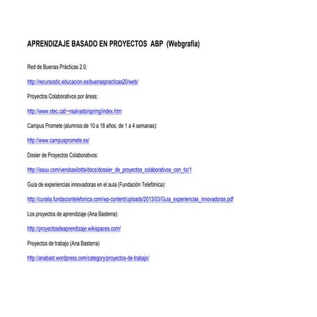 Aprendizaje basado en Proyectos - webgrafía 13