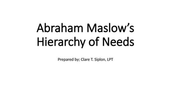 Primary and secondary needs | PPT