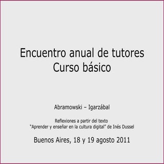 "Encuentro anual de tutores" Abramo...