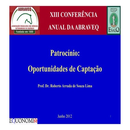 Palestra na Abraveq jun 2012 sobre Patrocinio