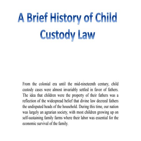 A Brief History of Child Custody Law | PPTX