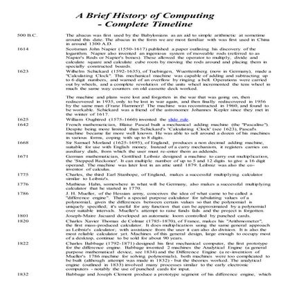 A brief history of computing