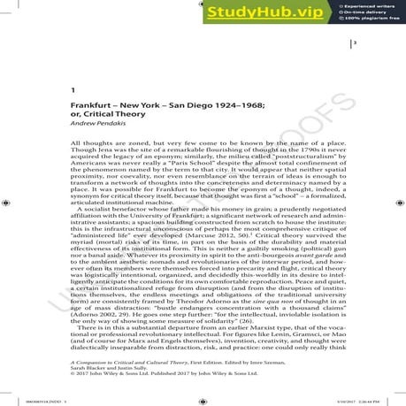 A Brief History Of Critical Theory