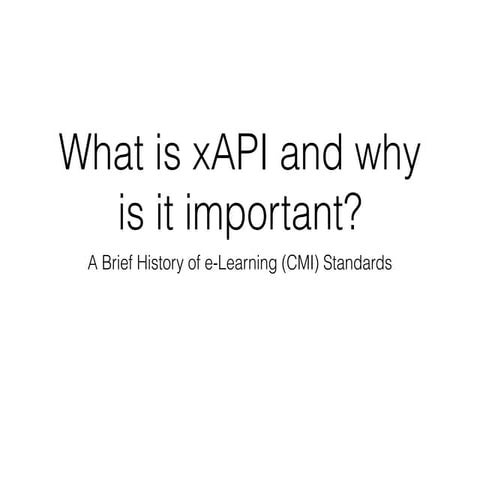 A Brief History of e-Learning Standards in the United States