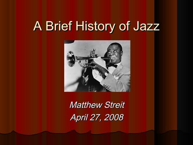 A brief history of jazz | PPT