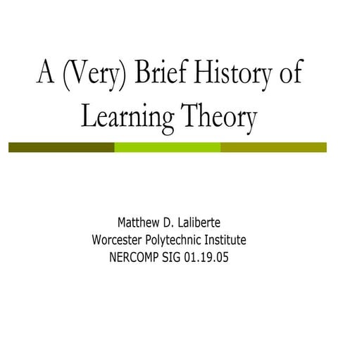 A Brief History of Learning Theory.ppt