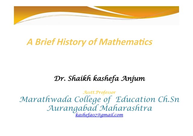 History of Maths | PPTX