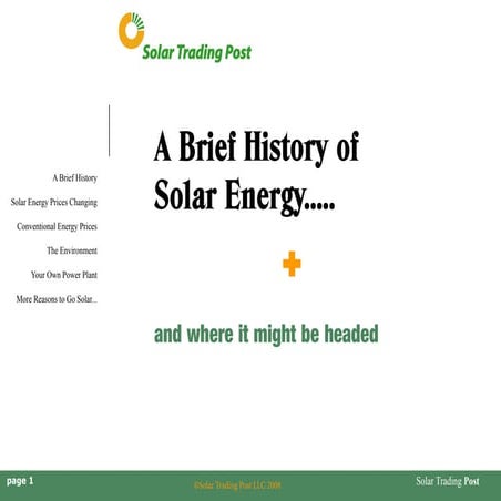 A brief history of solar energy
